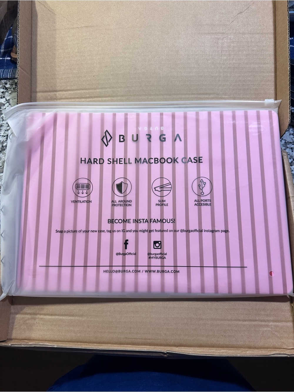 Burga Pink Hard Shell MacBook Case - Slim Protective Cover